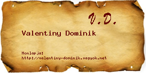 Valentiny Dominik névjegykártya